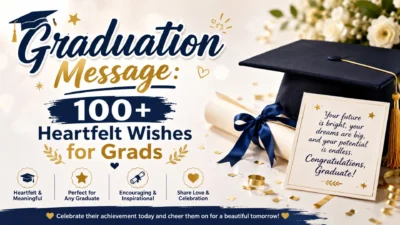 Graduation Message: 100+ heartfelt wishes for grads with cap, diploma, and celebration card