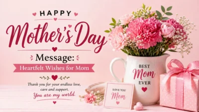 Mother’s Day message with heartfelt wishes for Mom and beautiful floral greeting design