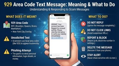 929 area code text message meaning and what to do