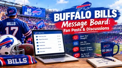 Buffalo Bills message board with fan posts, game discussions, and Bills Mafia themes