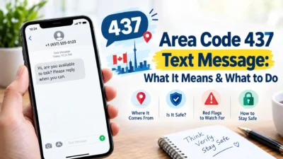 Area code 437 text message showing what it means and how to stay safe