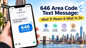 646 area code text message guide showing what it means and how to respond safely.