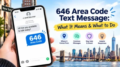 646 area code text message guide showing what it means and how to respond safely.