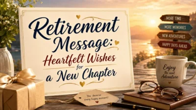 Retirement message with heartfelt wishes for a new chapter