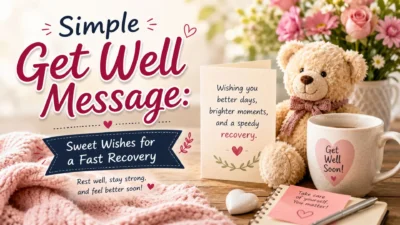 Simple get well message with sweet wishes for a fast recovery
