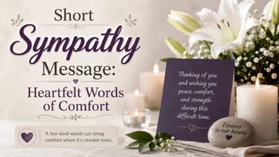 Short sympathy message with heartfelt words of comfort
