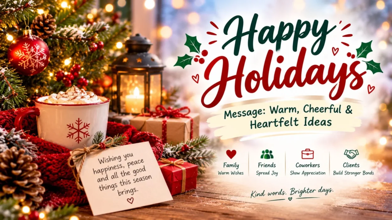 Happy Holidays Message with warm, cheerful, and heartfelt holiday wishes