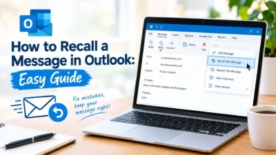 How to recall a message in Outlook using the recall feature on a laptop