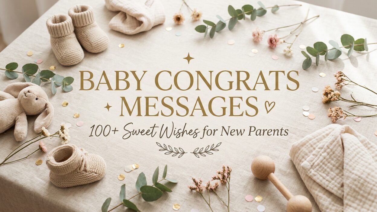 Baby congrats message with sweet wishes for new parents celebrating their newborn baby 👶
