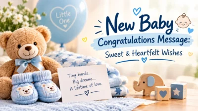 New baby congratulations message with sweet and heartfelt wishes for new parents