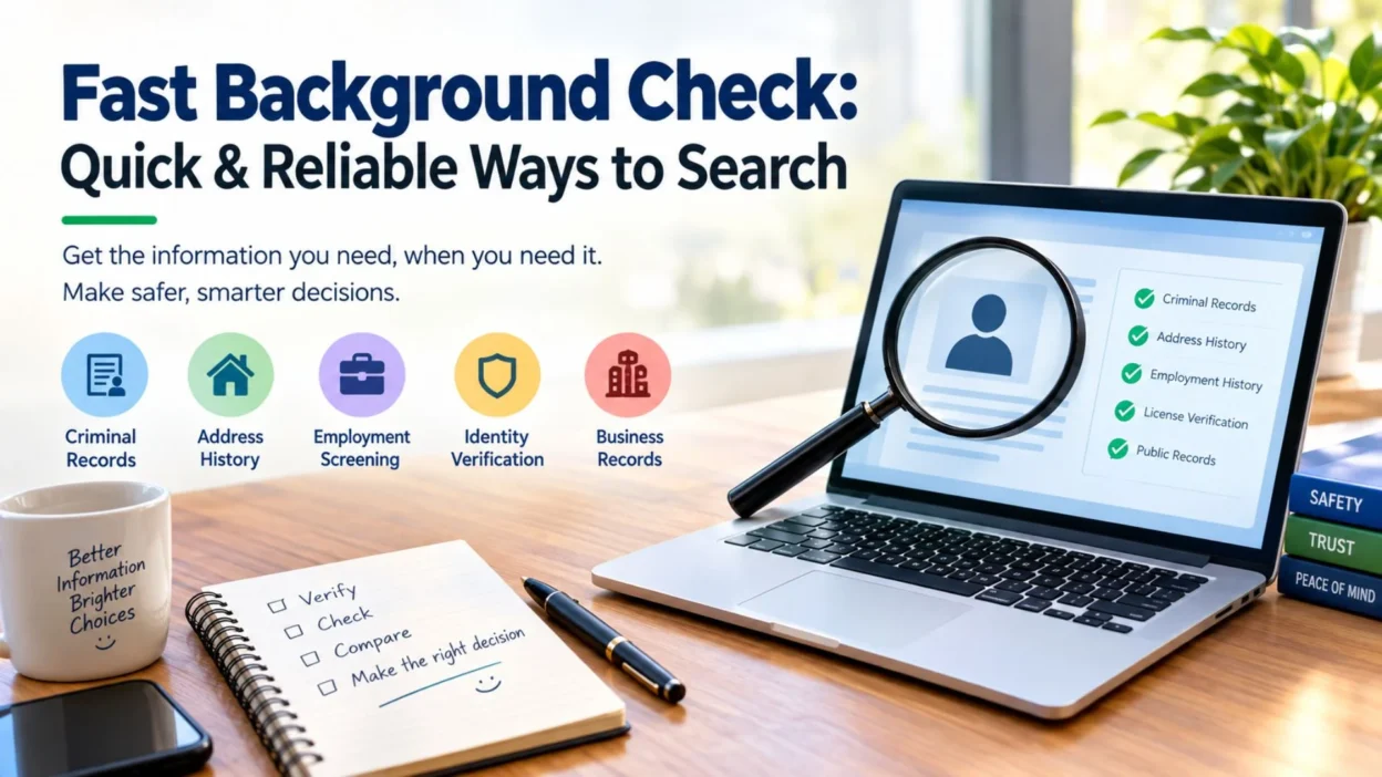 Fast background check with quick and reliable search methods