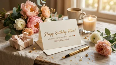 Happy birthday mom message with heartfelt wishes and loving birthday greetings for Mom.
