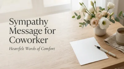 Sympathy message for coworker with heartfelt words of comfort and condolences